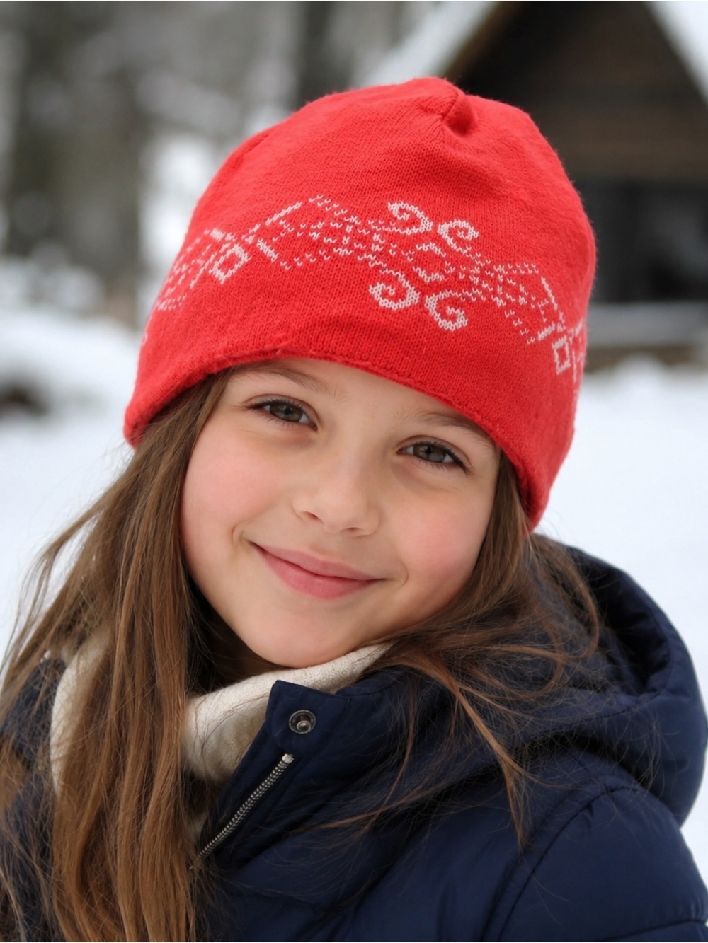 LL Bean Girls Winter Hat Pink Knit Beanie Sz S